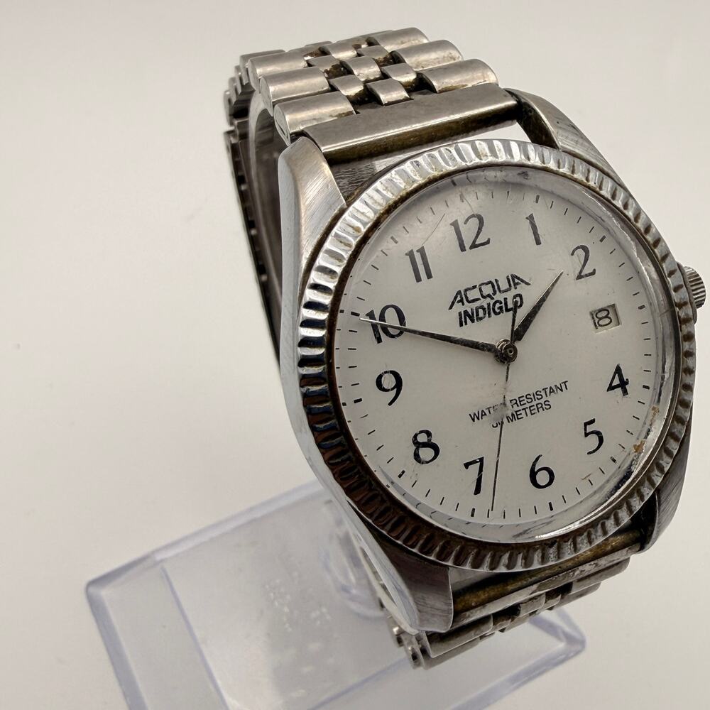 Timeless Vintage Acqua Indiglo Date Watch by Timex Working New Battery